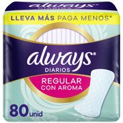 Protectores Diarios Always Regular Con Aroma 80 un.