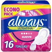 Toallas Higiénicas Always Suave Ultrafinas 16 un.