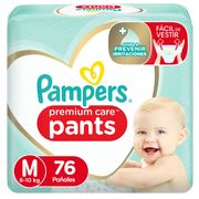 Pañales Pants Pampers Premium Care Talla M 76 un.