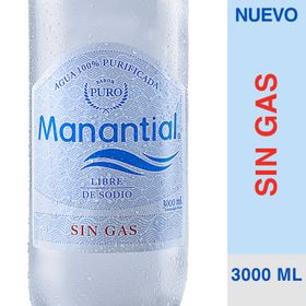 Agua Manantial sin Gas 3 L