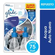 Aromatizante Glade Auto Sport Aqua + Auto Nuevo Repuesto 7 ml 2 un.