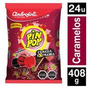 Chupetes Pin Pop Cereza Extrema 408 g