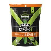 Máquina de Afeitar Schick Xtreme3 Piel Sensible 8 un.