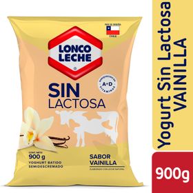 Yoghurt batido Loncoleche sin lactosa vainilla bolsa 900 g