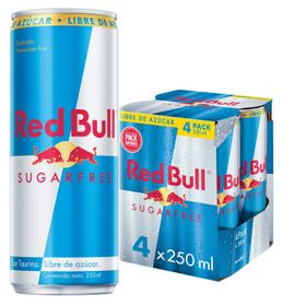 Pack 4 un. Bebida Energética Red Bull Sin Azúcar 250 ml