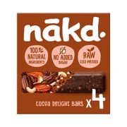 Barra Nakd Fruta y Frutos Secos Cocoa Delight 140 g