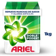 Detergente Polvo Ariel Doble Poder Ropa Blanca y de Color 1 kg