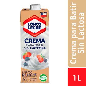 Crema de leche sin lactosa 1 L