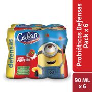 Pack 6 un. Bebida Láctea Calán Probióticos Frutilla 90 ml