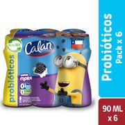 Pack 6 un. Bebida Láctea Calán Probióticos Mora 90 ml