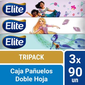 Pañuelos Facial Elite Doble Hoja Disney 3 Paquetes de 90 Pañuelos