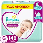 Pañales Pampers Premium Care Talla G 148 un.