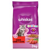 Alimento Seco Gatito Whiskas Carne y Leche 3 kg