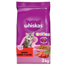 Alimento Seco Gatito Whiskas Carne y Leche 3 kg