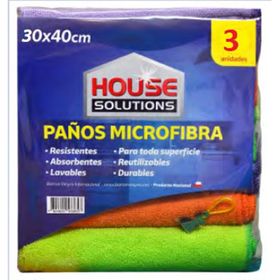 Pack 3 Paños de Microfibra Colores 30 x 40 cm