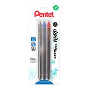 Bolígrafos Gel Pentel Energel Kuro Azul, Negro y Rojo 3 un.