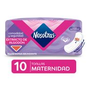 Toallas Higiénicas Maternal Nosotras Suave Sin Alas 10 un.