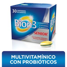 Multivitamínico Bion3 Senior Con Probióticos 30 Comprimidos