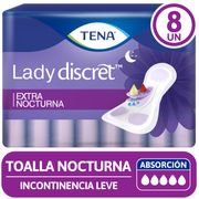 Toallas Incontinencia Tena Ladydiscret Nocturna 8 un.