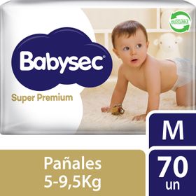Pañales Babysec Super Premium Talla M 70 un.