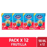 Pack 12 un. Bebida Láctea Calán Frutilla 98 ml