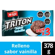 Pack Galletas Triton Vainilla 126 g 3 un.