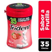 Chicles Trident Sin Azúcar Sabor Frutilla Botella 35 un.