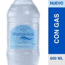 Agua Manantial Con Gas 600 ml