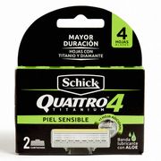 Repuesto Afeitar Schick Quattro Sensitive 2 un.