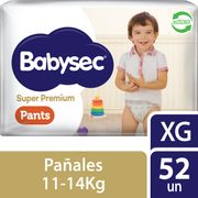 Pañales Pants Babysec Super Premium Talla XG 52 un.