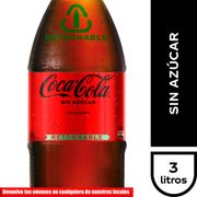 Bebida Coca Cola sin Azúcar retornable 3 L + Envase