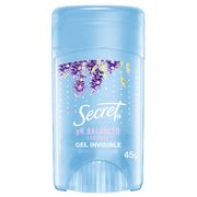 Desodorante Antitranspirante Gel Secret pH Balanced Lavender Aroma Lavanda 45 g