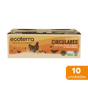 Huevos Ecoterra Gallinas Libres Circulares 10 un.