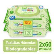Toallas Húmedas Bio Emubaby 2 Paquetes de 60 un.