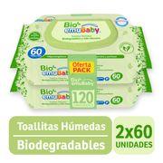 Toallas Húmedas Bio Emubaby 2 x 60 un.