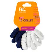 Set 10 Collet Azul-Blanco Family Care