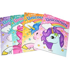 Colorea unicornios con glitter (Colección de 4 títulos)