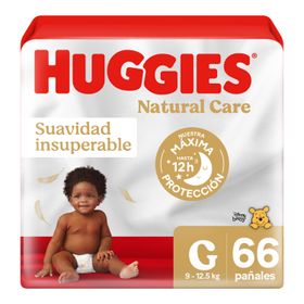 Pañales Huggies Natural Care Talla G 66 un.
