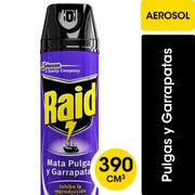 Insecticida Raid Pulgas y Garrapatas Aerosol 390 cc