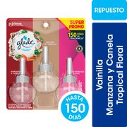 Pack 3 un. Repuesto Desodorante Ambiental Glade Variedades 21 ml