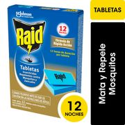 Insecticida Raid Zancudos Eléctrico Tabletas 12 un.