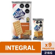 Galletas Saladas Club Social Integrales 216 g