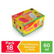 Helado Bresler Frugele Frambuesa, Naranja y Piña Multipack 60 ml 18 un.