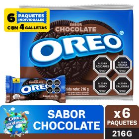 Galletas Oreo Sabor Chocolate Sixpack de 36g c/u