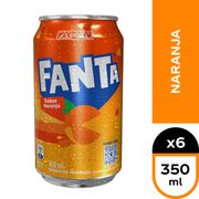 Pack 6 un. Bebida Fanta Naranja 350 ml