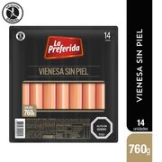 Vienesas La Preferida Sin Piel 760 g 14 un.