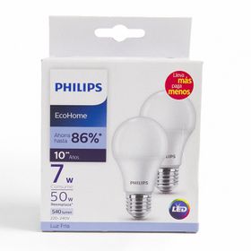Ampolleta LED Philips 7W Luz Fría 2 un.