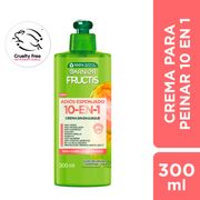 Crema Para Peinar Fructis 10 en 1 Adiós Esponjado 300 ml