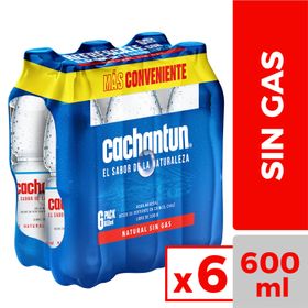 Pack 6 un. Agua Sin Gas Cachantun 600 cc
