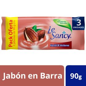 Jabón Barra Le Sancy Karité & Verbena 90 g 3 un.